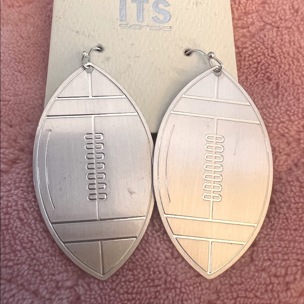 Brass Football Earrings